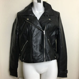 Romeo + Juliet Couture Faux Leather Moto Jacket L